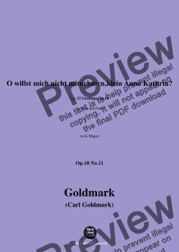 page one of C. Goldmark-O willst mich nicht mitnehmen,klein Anna Kathrin?,Op.18 No.11,in G Major