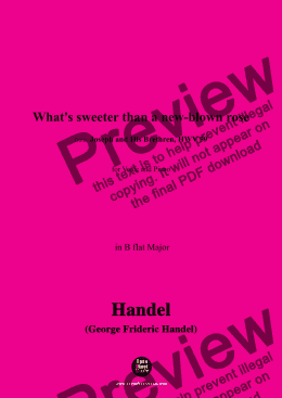 page one of Handel-What's sweeter than a new-blown rose,in B flat Major