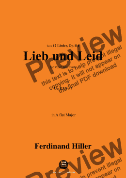 page one of F. Hiller-Lieb und Leid,Op.111 No.7,in A flat Major