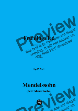 page one of F. Mendelssohn-Fruhlingslied,Op.19 No.1,in C Major