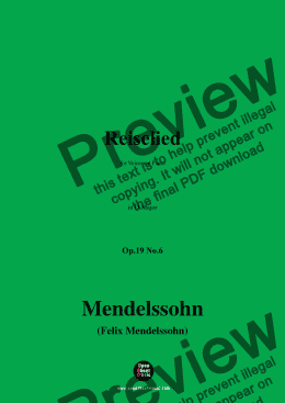 page one of F. Mendelssohn-Reiselied,Op.19 No.6,in D Major