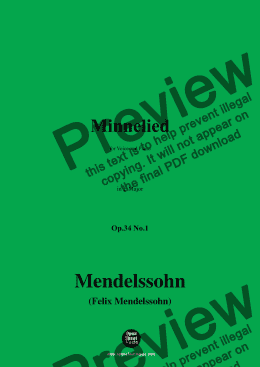 page one of F. Mendelssohn-Minnelied,Op.34 No.1,in E Major