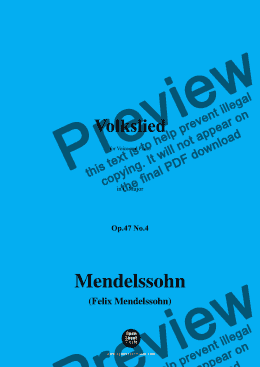 page one of F. Mendelssohn-Volkslied,Op.47 No.4,in C Major