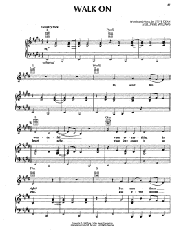 page one of Walk On (Piano, Vocal & Guitar Chords (Right-Hand Melody))