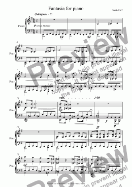 page one of Fantasia f�r piano