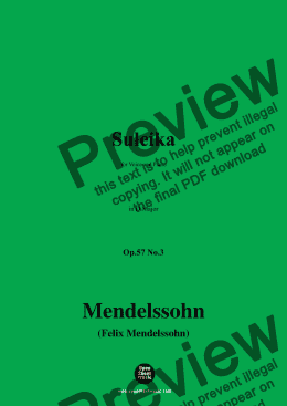 page one of F. Mendelssohn-Suleika,Op.57 No.3