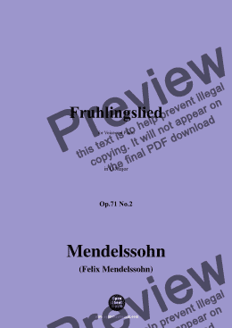 page one of F. Mendelssohn-Fruhlingslied ,Op.71 No.2,in G Major