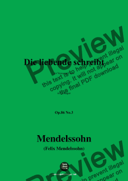 page one of F. Mendelssohn-Die liebende schreibt,Op.86 No.3,in D Major