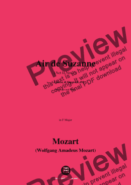 page one of W. A. Mozart-Air de Suzanne(Act 4 No.27),in F Major