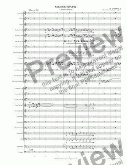 page one of Concertino for Oboe