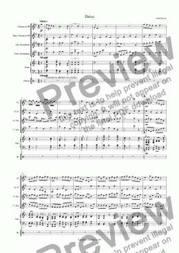 page one of Drive (Single Reed Quartet with Piano)