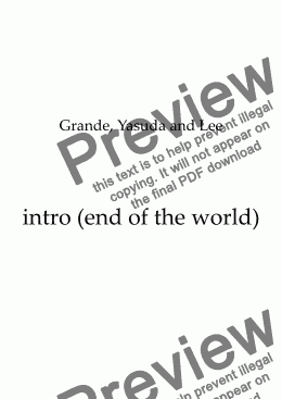 page one of intro (end of the world)