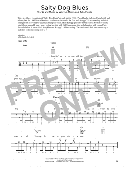 page one of Salty Dog Blues (Banjo Tab)