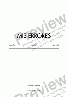 page one of Mis Errores