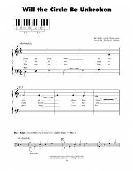 page one of Will The Circle Be Unbroken (5-Finger Piano)