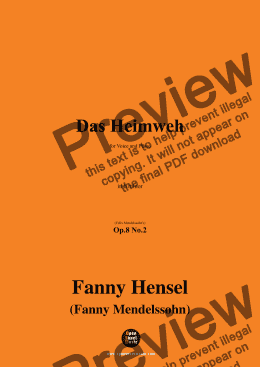 page one of Fanny Hensel-Das Heimweh,Op.8 No.2,in b minor