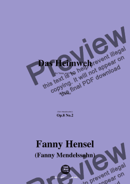 page one of Fanny Hensel-Das Heimweh,Op.8 No.2,in f minor