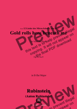 page one of A. Rubinstein-Gelb rollt mir zu Füssen(Gold rolls here beneath me),in B flat Major