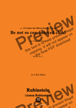 page one of A. Rubinstein-Thu' nicht so spröde schönes Kind(Be not so coy, beloved child),in A flat Major