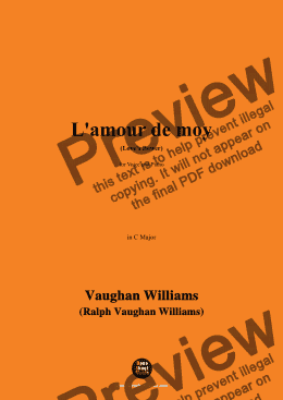 page one of Vaughan Williams-L'amour de moy,in C Major