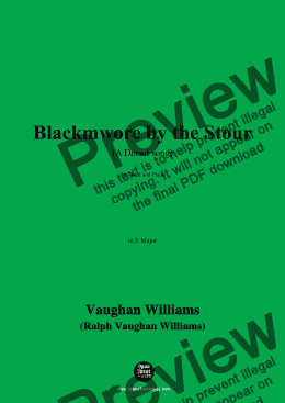 page one of Vaughan Williams-Blackmwore by the Stour,in E Major