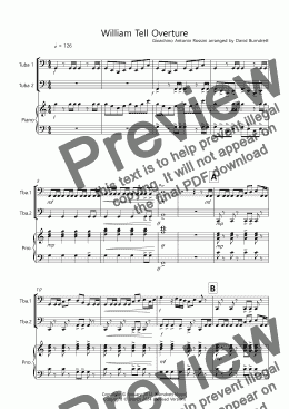 page one of William Tell Overture for Tuba Duet