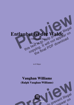 page one of Vaughan Williams-Entlaubet ist der Walde,in G Major