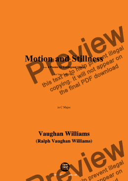 page one of Vaughan Williams-Motion and Stillness,in C Major