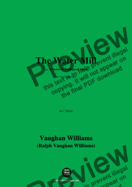 page one of Vaughan Williams-The Water Mill,,in C Major