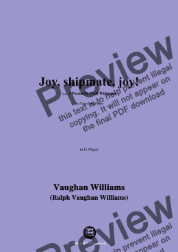 page one of Vaughan Williams-Joy,shipmate,joy!,in G Major