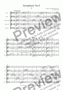 page one of Symphony No.5 movement 1