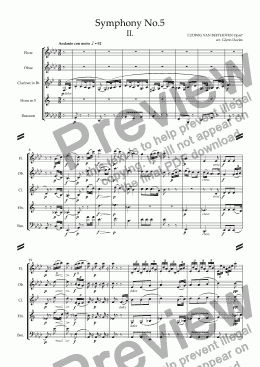 page one of Symphony No.5 movement 2