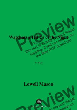 page one of Lowell Mason-Watchman Tell Us of the Night,in E Major