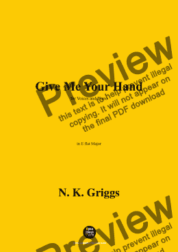 page one of N. K. Griggs-Give Me Your Hand,in E flat Major