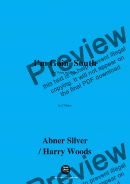 page one of Abner Silver,Harry Woods-Im Goin' South,in C Major