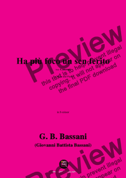 page one of G. B. Bassani-Ha più foco un sen ferito,in b minor