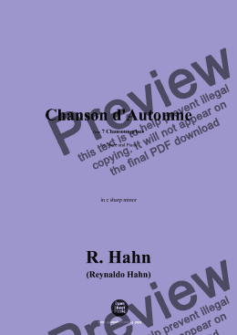 page one of R. Hahn-Chanson d'Automne,in c sharp minor