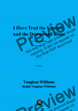 page one of Vaughan Williams-I Have Trod the Upward and the Downward Slope,in d minor