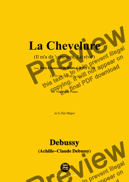 page one of Debussy-La Chevelure,in G flat Major