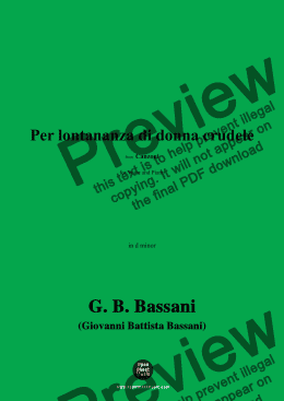 page one of G. B. Bassani-Per lontananza di donna crudele,in d minor