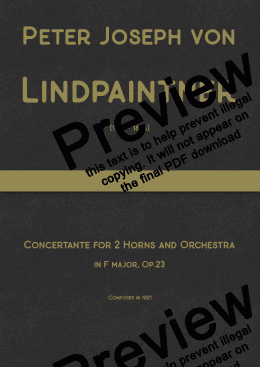 page one of Lindpaintner  - Concertante for 2 Horns & Orchestra