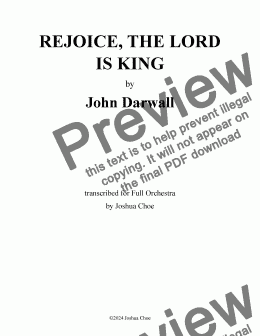 page one of Rejoice, the Lord Is King