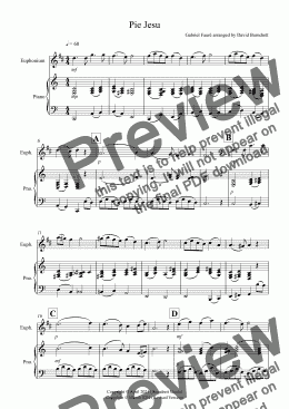 page one of Pie Jesu (From Requiem) for Euphonium and Piano