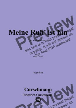 page one of Curschmann-Meine Ruh' ist hin,Op.11 No.5,in g minor 