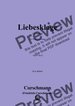 page one of Curschmann-Liebesklage,Op.13 No.6,in a minor