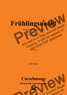 page one of Curschmann-Frühlingsnacht,Op.20 No.1,in B Major