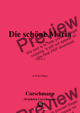 page one of Curschmann-Die schöne Maria,Op.26 No.2,in B flat Majo