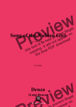 page one of Denza-Song of the Nubian Girl,in a minor