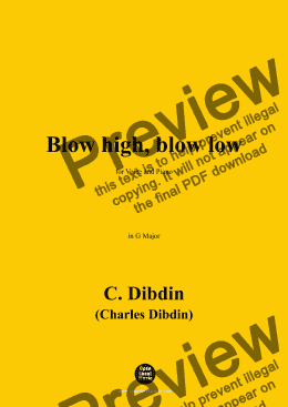 page one of C. Dibdin-Blow high,blow low,in G Major