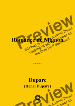 page one of Duparc-Romance de Mignon,in E Major